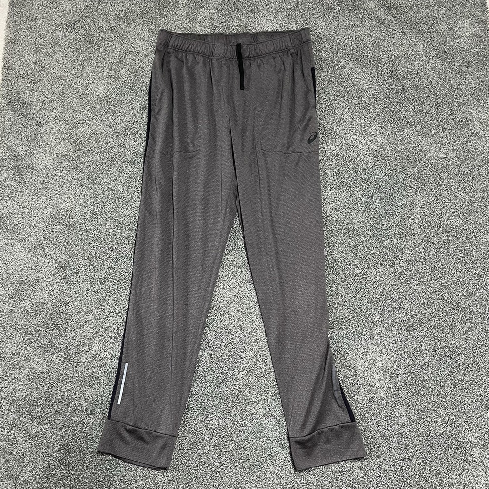 ASICS Running Jogger Track Pants Men's Large Gray Reflective